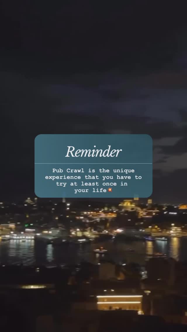 Regular people: just walk into a bar VS
Adventurous souls: book the whole experience with games, challenges, shots, photography & more. Get Your Ticket 🎟️👇
www.pubcrawlerz.com
⠀
#boshporus #istanbul #pubcrawl #istanbultravel #nyeparty #istanbulnightclub #istanbulpubcrawl #istanbulnightlife #taksim #barhopping #pubcrawlerz #barcrawl #istanbulnights #travelistanbul #thingstodoinistanbul #barcrawlers #istanbulnightout #pubcrawlers #sultanahmet #barhoppingistanbul #newyearparty #ritimbar #barcrawlistanbul #istanbulevents #beatistanbul #iloveistanbul #istanbullife