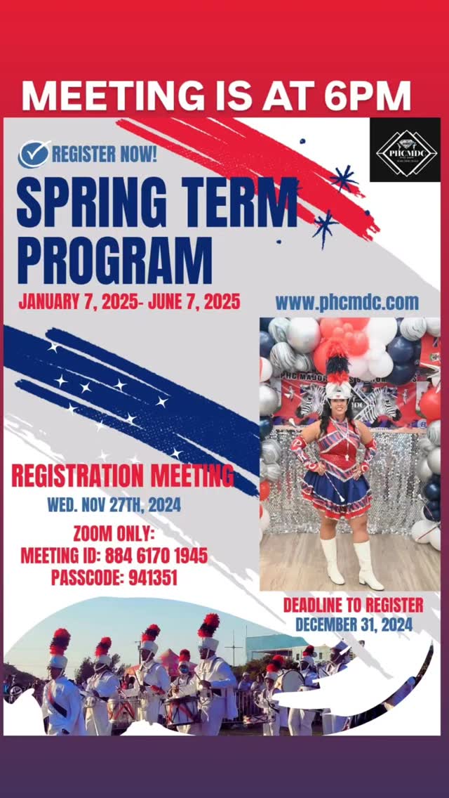 PHCMDC REGISTRATION MEETING IS TONIGHT!
We will be VIRTUAL ONLY! No physical meeting location at all. Be sure to use the Zoom details on the flyer and try to be on time 😃.
Information about the 2025 term will be shared and guidance on the website will be given to ensure you register correctly.
Be sure to have www.phcmdc.com up on your screen to follow along as well.
See you soon on Zoom! 😁
