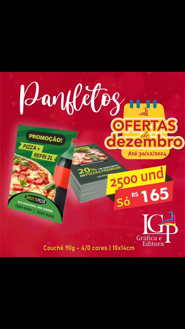 Ofertas de Dezembro! Faça seu pedido de 2500 panfletos R$ 165, promoção até 31/12/2024 #panfletos #panfletorecife #divulgarecife #graficarecife