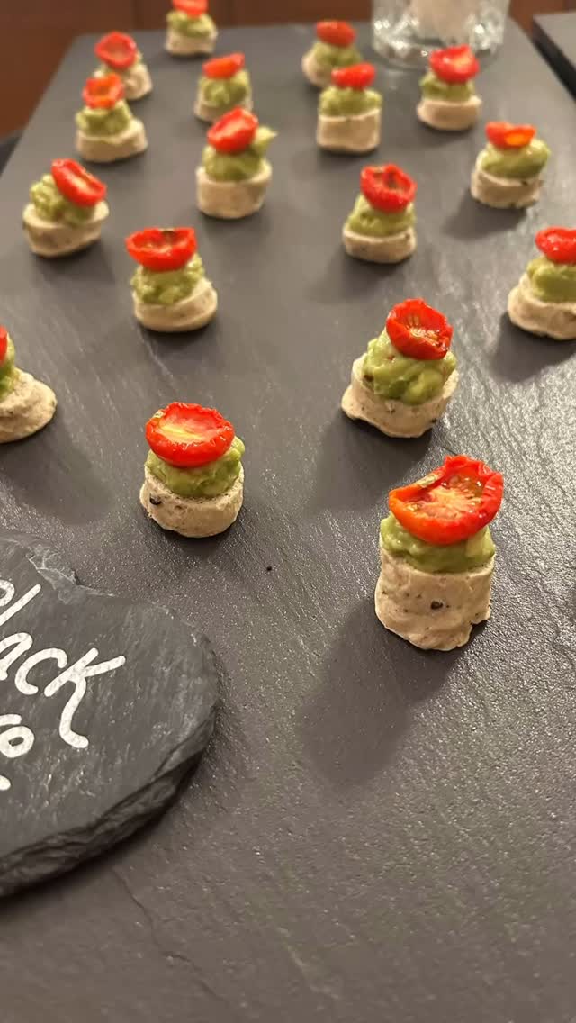 Christmas party canapés and bowl meals.