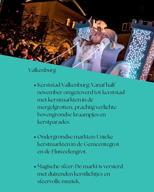 Would you like to come over and stay at Mille Fleurs? My refuge in the best hidden spot in the Belgian hills near the border of Germany and the Netherlands.
A place to enjoy the peace, hospitality, picturesque nature and gastronomy.
You are also close to the vibrant city life of Maastricht, Aachen, Liège and Spa.
A versatile area with plenty to do. I will regularly give you a nice, tasty, sporty or romantic tip via my Insta and Facebook about what to see and do around here.
Today a tip on Valkenburg
Valkenburg is transformed into a Christmas town from mid-November with Christmas markets in the marl caves, beautifully lit above-ground stalls, and Christmas parades.
It has unique underground Christmas markets in the Gemeentegrot and the Fluweelengrot.
The market is magical and adorned with thousands of Christmas lights and festive music.
👉 Book your stay now on www.millefleurs.be
#voerstreek #millefleursapartments
#whataview #beautifullandscape #naturelover #nature #voeren #limburg #wandelen #hiking #appartementrent #vakantiehuis #vacation #rent #apartment #rentapartment #vlaanderenvakantieland #ilovelimburg #vakantieineigenland #sintpietersvoeren #altijdlimburg #belgium #visitlimburg #wanderlust #bronnenwandeling #wandelenparadijs