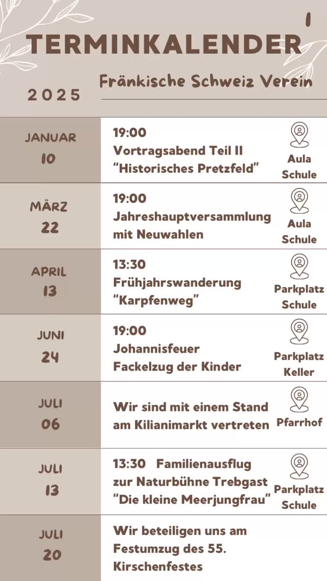 Zum Nachschlagen und Vormerken die bereits feststehenden Termine unseres Vereins…. #fsvpretzfeld #fsv_pretzfeld #fraenkischeschweizverein #fraenkischeschweiz #pretzfeld