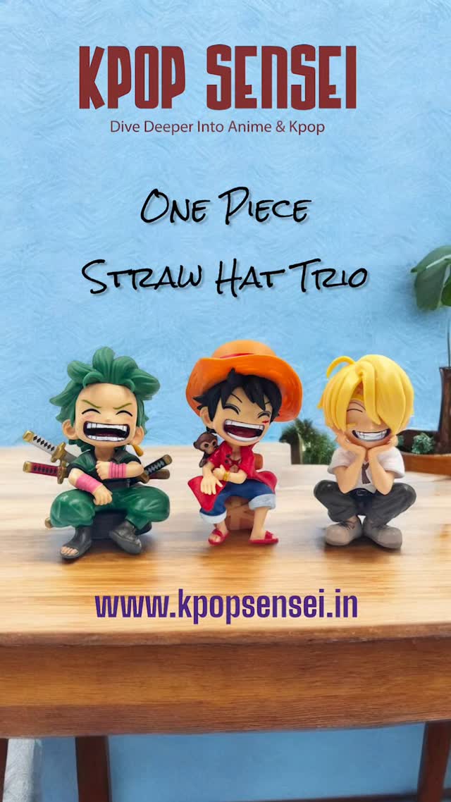 One Piece - Luffy, Zoro & Sanji Action Figures
www.kpopsensei.in
#anime #naruto #onepiece #weeb #otaku #actionfigures #luffy #zoro #sanji