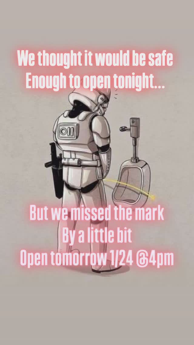 For the safety of our staff and the customers we like, we decided one more day of thaw is best. Thanks for understanding!