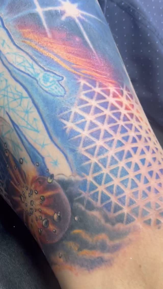 We have one session to go on this one, but I couldn’t wait to share! If you are looking to start a surreal or psychedelic tattoo project like this, I would love to hear your ideas. Shoot me a message or visit my webpage.