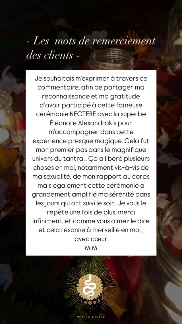 Les retours ne sont pas toujours immédiats, il arrive régulièrement que je reçoive un message des mois plus tard voir des années plus tard pour me remercier. Tous vos mots me font chaud au cœur, mais je suis particulièrement reconnaissante moi-même lorsque j’apprends que vous avez eu le déclic, trouvé votre chemin, transformé une facette essentielle de votre expérience humaine et que je vous vois enfin rayonner.
Les gens sains, épanouis et heureux créent une société plus belle et un meilleur monde.
🤍