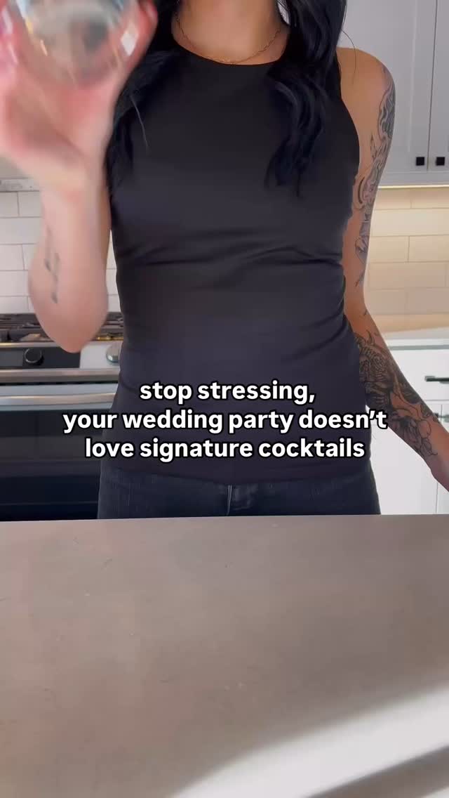 …all night long.
Don’t get us wrong, we LOVE when couples make their bar custom with His & Hers signature cocktails, tying in their personality + life with each drink, even naming the cocktails after a pet or special place!
However, your guests will enjoy them for the first hour or two and then switch to what they know. And by what they “know”, it’s almost ALWAYS a tequila or vodka soda 🍋🟩
why is that?
They go with what they know is safe and it’s going to be away from sugar if they plan on drinking for the entire night! We aren’t saying all signature cocktails are sweet…. but many surprisingly are. Those Moscow mules, margaritas, and mojitos of the world are LOADED with sugar.
So what do we recommend?
If you want to offer signature cocktails at your wedding, always offer a full bar with ALL mixers available too! We see too many couples just do beer, wine, and 2 signature drinks just for their guests to end up asking us if we can make other drinks.
And we can certainly limit how many liquor drinks will be served, having your guests switch to beer + wine later, but if there is liquor available, we highly recommend having that full mixer package!
We want to offer that full bar experience, and we do so by stocking the mixers, juices, syrups, and garnishes we know we need to have in order to craft drinks for all your guests’ liking, including your signature cocktails ✨
From two Montana bartenders that have been doing this for so long, serving all demographics across the world, the people love simple & less sweet!
#weddingbar #signaturecocktails #bozemanmobilebartenders #dryhirebartenders #bozemanbarservices #bozemanweddings #bozemanmobilebar #montanaweddings #montanabartenders #weddingbartenders #mobilebartenders #bozemanevents #montana