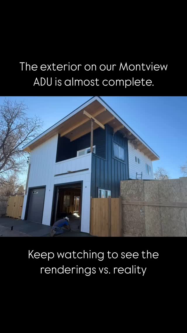 We’re almost there on another great accessory dwelling unit! If you’d like us to design your next project email us at info@krickdb.com. And if you would like to schedule a tour, DM us to get on our schedule. #passiveincome #biggerpockets #adu #accessorydwellingunit #guesthouse #carriagehouse #laneway #motherinlawsuite #realestateinvesting #grannyflat #denver #colorado #architect