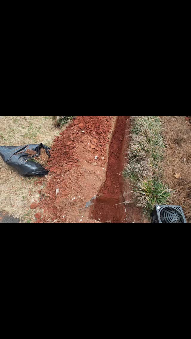 We dig by hand on 95% of our projects. We dug this one, installed all the lines, and put it back together in one day!