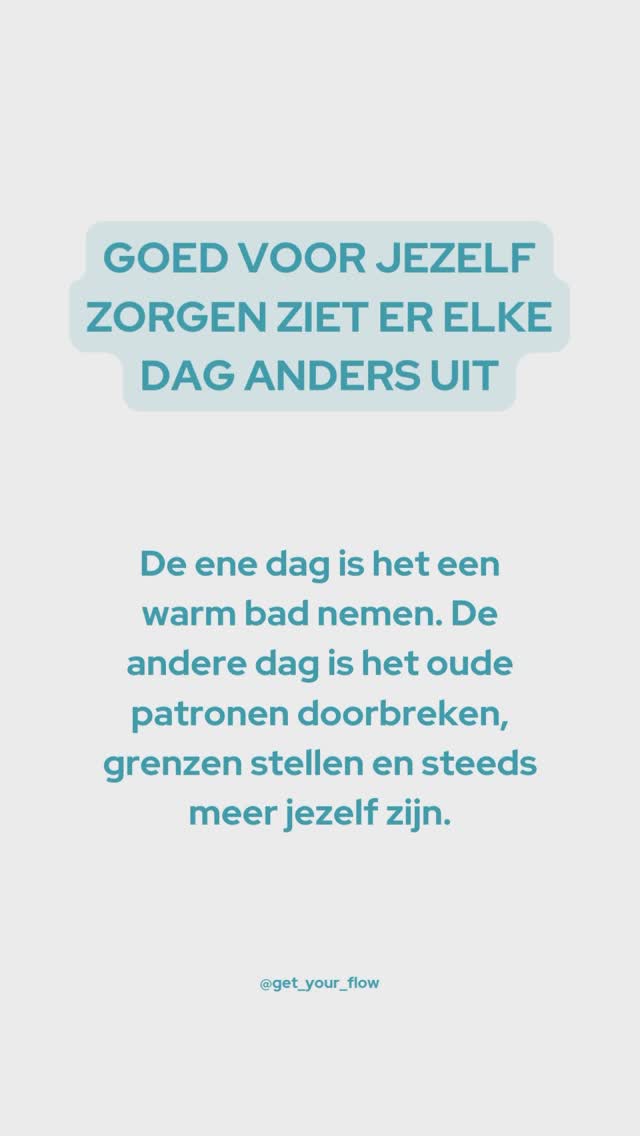 Soms is het een warm bad, vijf minuten alleen op het toilet zonder kinderen, een lekker taartje eten…
En die andere dagen is het uit je comfortzone komen, oude patronen doorbreken, grenzen stellen en steeds meer jezelf zijn.
#zelfzorg #zelfzorgtips