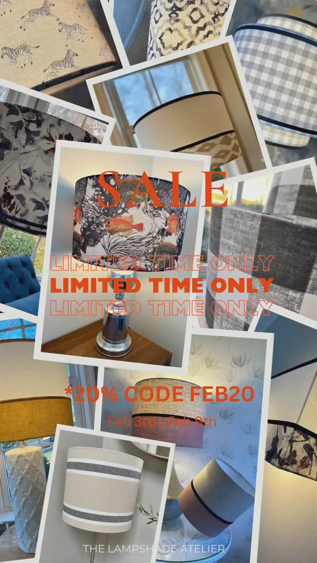S A L E โผ๏ธ
The entire website is now offering a limited-time 20% discount!
Take advantage of this special offer and transform your home with a unique lampshade from our atelier. โจ
Use the code FEB20 from February 2nd to February 9th to enjoy 20% off the entire website. Donโt miss out on this incredible opportunity! โผ๏ธ
#sale #specialoffer #bespokelampshades #homedecor #customlampshades #handmade #tabletop #handmadeplacemat #linennapkins #lampshademaker #linenlampshades #madewithlove #homeinterior #interiordesigner #handcrafted #madeinus #madeinnj #springrenew #lighting #beautifulhomes #entrepreneur
#the_lampshade_atelier