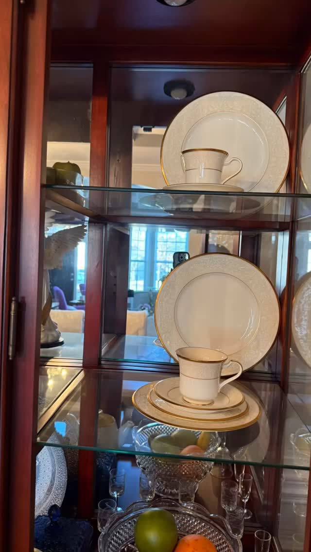 Do you still use your china cabinet for china? Ever think about using it for family framed photos, special statues, antiques, trophies or just glassware? I updated mine.
