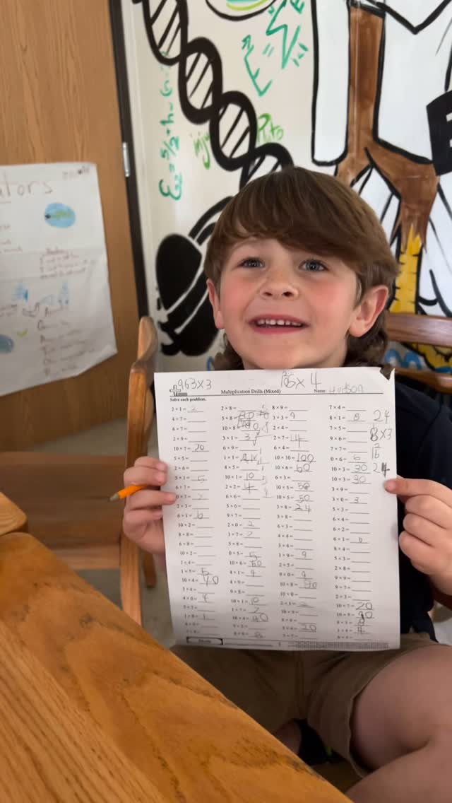 “Watch out, world! What is one to do when a first grader wants to learn multiplication? You let him and give him a practice sheet! This little math whiz just tackled multiplication like a pro! ✨✏️ #FirstGradeGenius #MathMagician #ProudMoments”