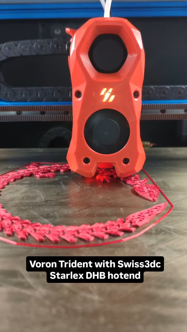 Impression d'un dragon sur la Voron Trident. Avec la nouvelle Starlex DHB de Swiss3dc! #impression3d #innovation