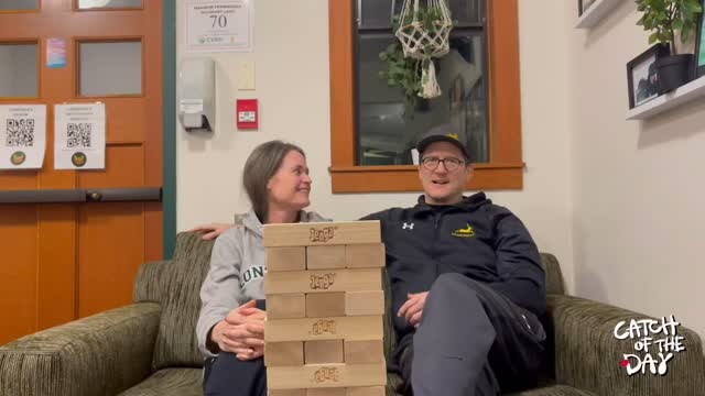 A day away from Valentineâs, we have Mr Holloway, physics teacher, and Ms Holloway, french teacher participate in our couples Jenga. We hear lines from Blink-182 and learn who âthe most intimidating member of staffâ is for little Holloway.