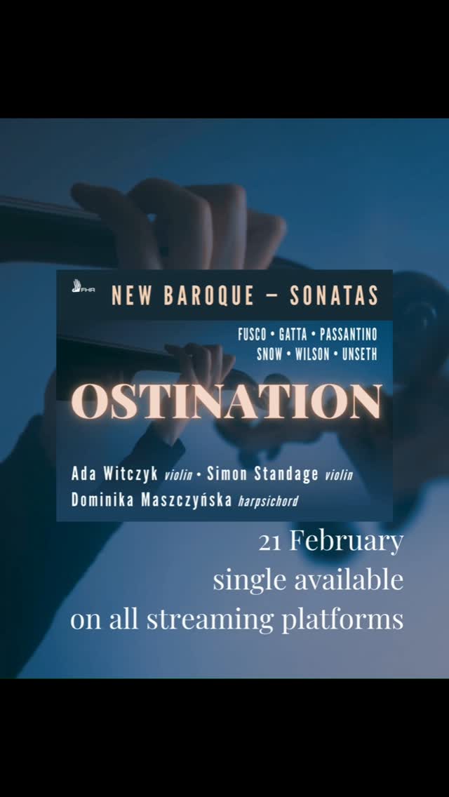 Only 3 more days till OSTINATION by @passantinosalvatore premieres on all digital platforms!
This amazing sonata for 2 baroque violins and harpsichord will give you motivation and fuel whatever you're working on atm๐ช ๐
What are you up to today? Let me know!