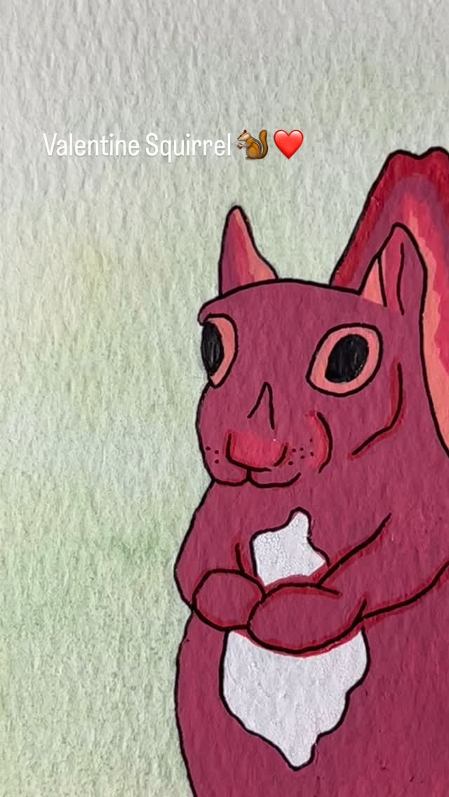 A little late to the holiday… here is my Valentine Squirrel 💌 #acrylicpaintmarkers #squirrelpainting #squirrel #acrylicpainting #acrylicmarkers #drawing #valentines #valentinesquirrel #valentinepainting