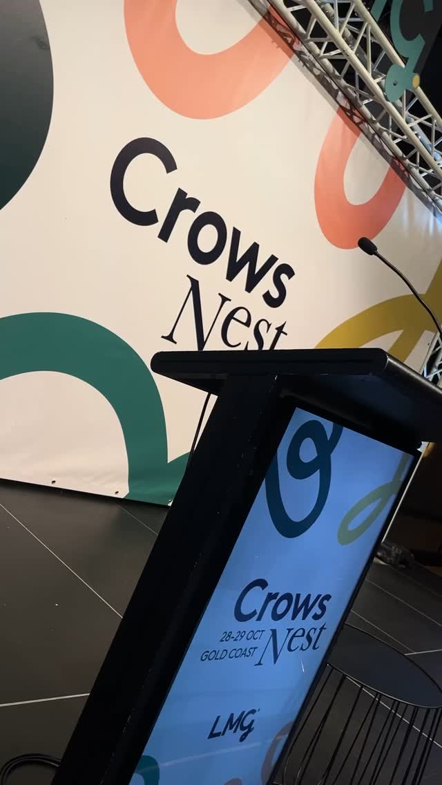 Late last year LMG enlisted us to come up with a vibrant theme for their Crows Nest conference, a celebration of the last 30 years. With that in mind, our team put together a theme that reflected the important milestone celebration. This saw the ceiling of the conference room turn into a colourful streamer canopy lit up in shades of orange, yellow, green and blue. Along side the canopy, celebratory style cutouts hung amongst the streamers. Finally, tying the room together, a branded stage banner sat centre stage.