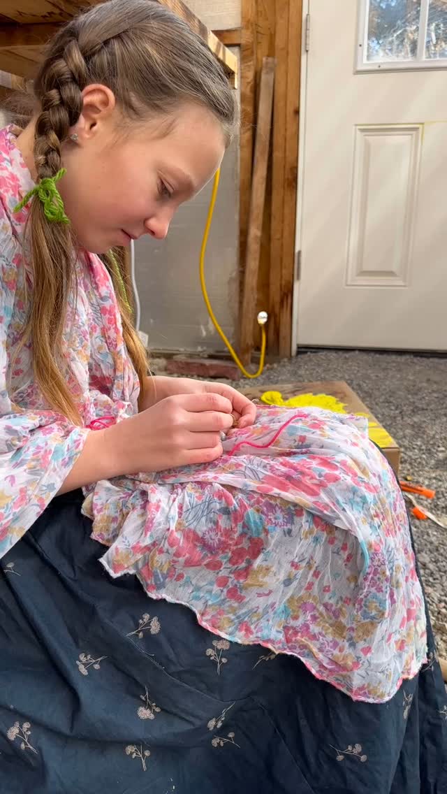 Deshelling hyacinth bean vine seeds today with the best helpers. 💛 #hyacinthbeanvine