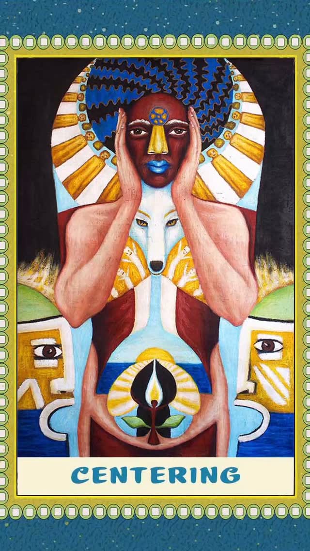 CENTERING - Oracle Card
MEANING: It’s time to bring more of your attention to centering yourself. With each moment of centeredness, you reclaim your power. No matter what surrounds you, your inner balance is always within reach. Take a deep breath, come back to yourself, and feel the strength that has always been yours.
THE VISION:
ANCESTRAL UPGRADE is a vision of centering through unity. The central figure merges masculine and feminine energies from different ethnic backgrounds, symbolizing harmony within duality. Though filled with diverse movements and qualities, the male face—gently cradled by the female hands—remains clear, focused, and grounded, embodying the power of centering amidst life’s currents. Their angel-like wings, staircases into infinity, are adorned with golden figures, representing the wisdom that guides our evolution. The white wolf, both a lone traveler and a leader, symbolizes self-trust, independence, and divine alignment, teaching us to walk our path with clarity and strength. Two tribal masks stand as guardians of intuition, reminding us that true guidance emerges from within when we are fully connected to ourselves. This vision calls us to return to our center, where clarity, strength, and ancestral wisdom unite in stillness.
#centering #unity #soulart #oraclecards #inspirationalcards #believeinyourself #art #tarot #carddeck #visualization#affirmations #inspiration #motivation #energy
