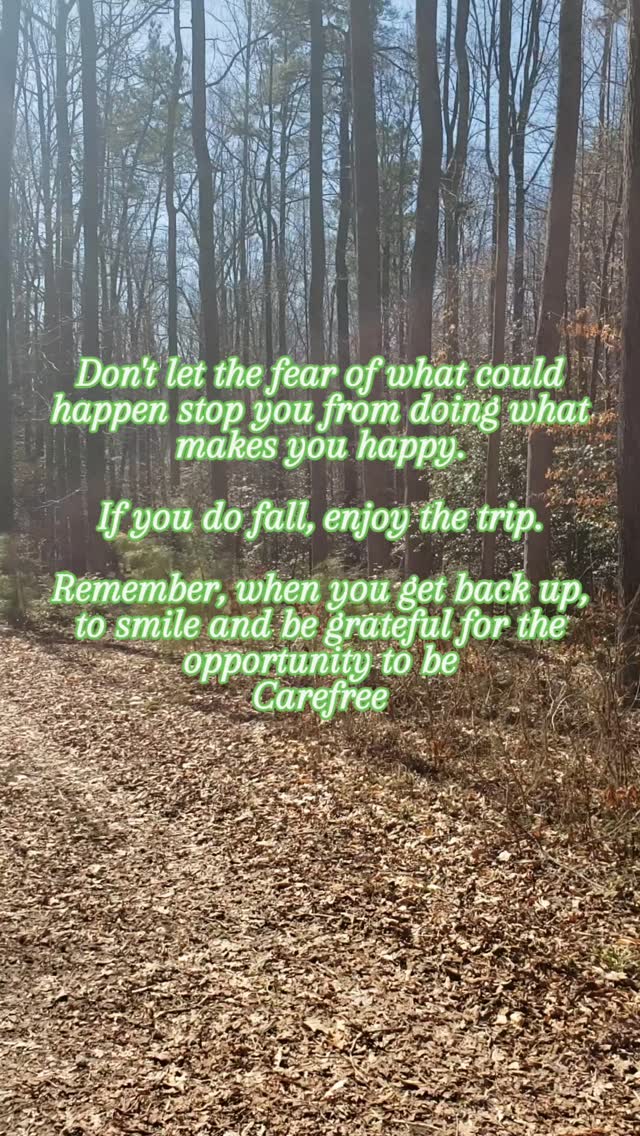 Don't let the fear of what could happen stop you from doing what makes you happy.
If you do fall, enjoy the trip.
Remember, when you get back up,
to smile and be grateful for the
opportunity to be
Carefree
Have a beautiful day yogi đ đ â€
#healthylifeyoga #yoga #studio #youryogajourney #youryogapractice #Midlothian #virginia #rvayoga #yourjourney #selflove #selfcare #carefree