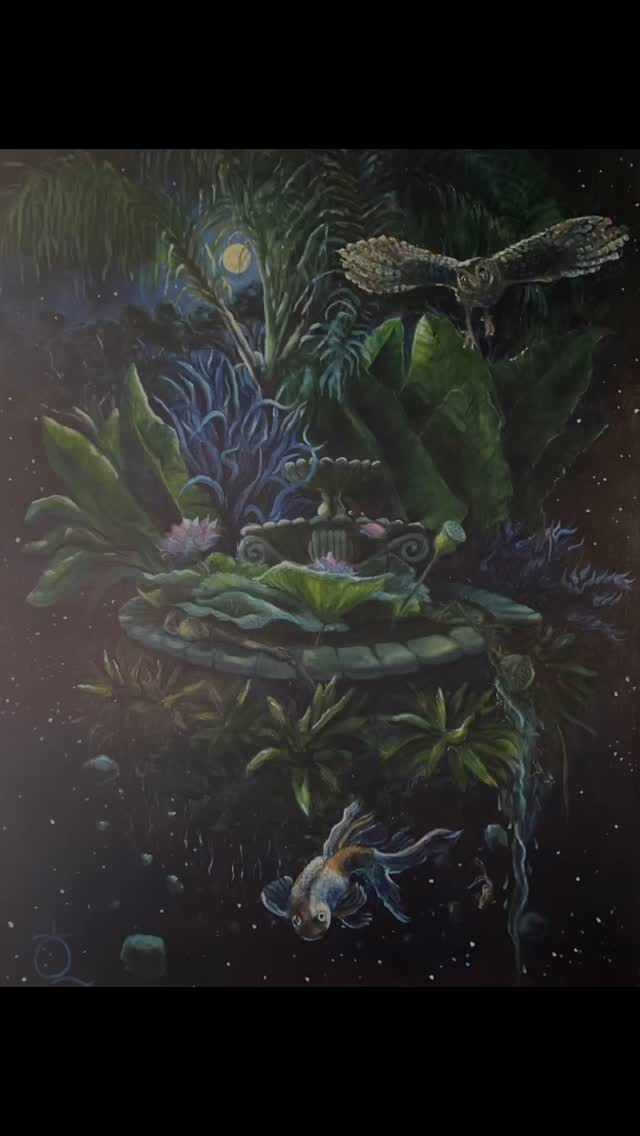 ‘Fragment VI - Paradise Lost’
Oil on canvas
This work has been on my easel for well over a year. I’ve fought with it on and off, but I’m so very pleased with the final work.
The piece has loads of symbolism in it… more on that later! For right now I’m showing you the way it hides in the dark until illuminated, and then the brilliant colours of the glazes bounce to life… I’m keen to explore more Fragment ideas!
#lynda-sampson.com #lyndasampsonart #archive #outsiderart #australianartist #mypaintings #oilsoncanvas #artarchive #oilglazes #paradiselost #blue #fragment #landscape