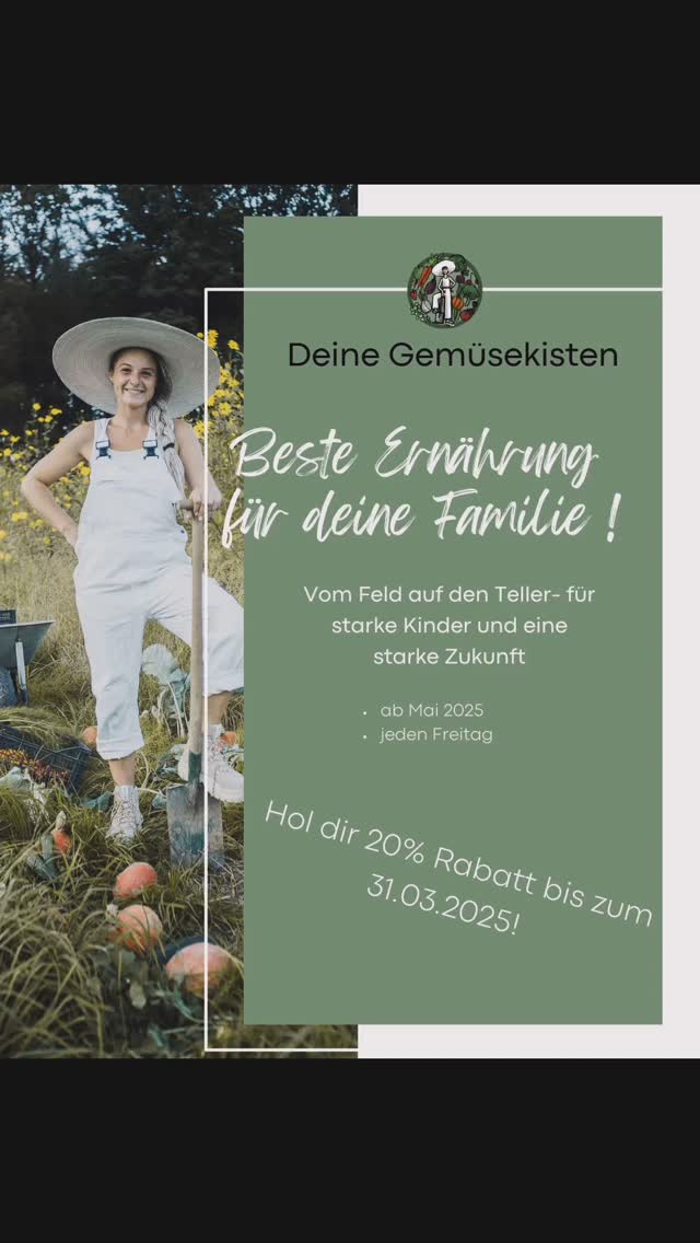 “Hey ihr Lieben! 🌱
Unsere Flyer sind da – die Gemüse-Saison startet bald! 💚
Ihr habt Lust auf frisches, regionales Gemüse direkt von meinem Feld ?
Jede Woche eine bunte Mischung – nachhaltig, lecker und mit viel Liebe angebaut?
Dann seid ihr bei mir genau richtig!
Meldet euch jetzt an und seid dabei! 🥗✨
Auf der Homepage, oder Link in der Bio!
#permakultur #passau #regional #farmlife #landkreispassau #bauernhof #gesund #bio #gemüse #vielfalt #essen #gemüsekiste #gemüseanbau #gemüsekiste