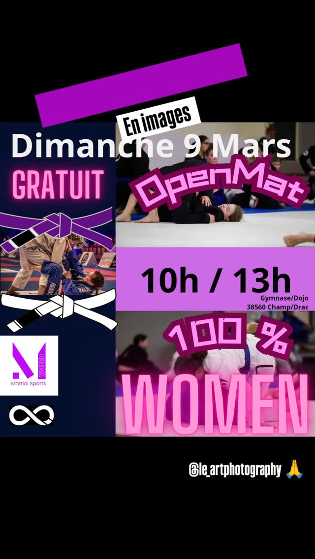Magnifique Open MAT 100% Women avec la présence de 2 Black Belts @panda_jjb et @sosnakie ...et de @melissahurtadoofficial professionnelle de MMA qui se prépare pour l'Ares.🔥
Pendant 3 heures, les filles n'ont rien lâché et ont enchaîné les combats, dans une ambiance conviviale et souriante mais toujours avec pugnacité...🔥🔥🔥💪💪💪
Merci aux filles 🙏 @wonderbrawl, @aranha.grenoble @aranha_montmelian @ajptm38 @martial.sports de votre présence...
Merci à @le_artphotography pour les magnifiques photos 🙏
#bjj #bjjgirls #jjbwomen #jjb #bjjgrenoble #mma