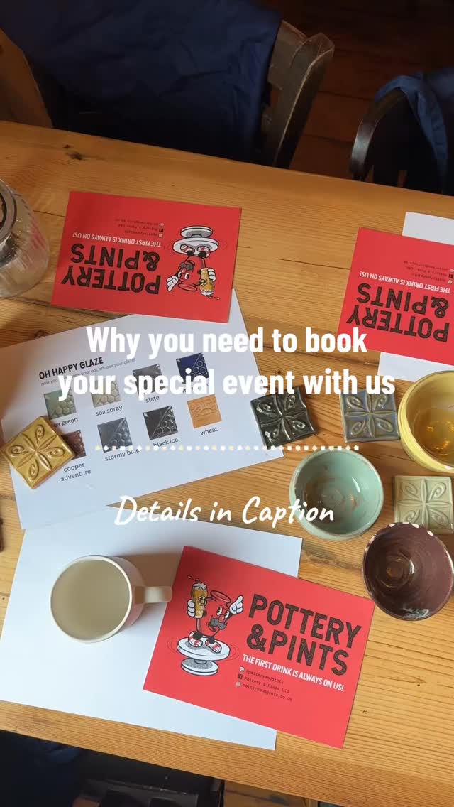 🎉 Big birthday? Hen do? Special event? Let’s make it unforgettable! 🎨🍻
✨ Pottery & Pints is the ultimate way to celebrate in Brighton!
💍 Hen & Stag Special – Book in March & receive a FREE £65 custom plate for guests to sign!
📍 Three stunning venues to choose from with private spaces (outdoor options too!)
🎭 Expert throwing demos – get hands-on with clay!
🍹 First drink on us! Cheers to that!
🎨 Custom pottery – Pick your glaze, and we’ll fire it for you! + add pottery painting to your booking.
🍽 Delicious food menus at every venue!
Tag your party crew & book now! 🥂✨ or get in contact with us for more details!
#potteryandpints #brightonnights #henpartybrighton #uniquecelebrations