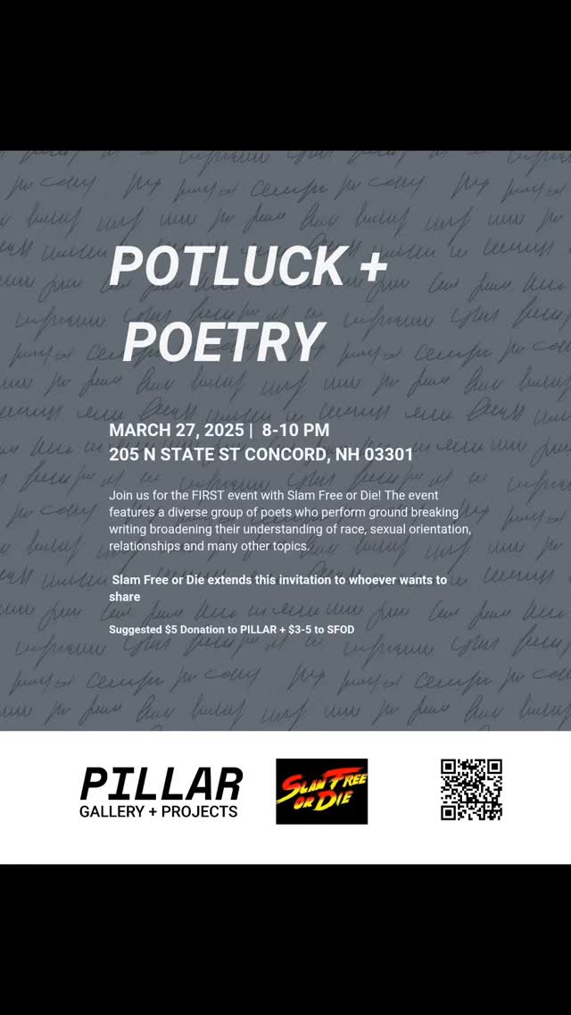 Wow! We are so excited to host our FIRST poetry event tomorrow THU MAR 8 - 10 PM
Bring your poems, your well labeled potluck, and maybe even an extra person!
Join in on the fun
Parking at Granite State Naturals
Please see link in bio for donations to help support our work in providing space for creatives to gather and share their work
______
#poetry #slampoetry #sfod #newenglandevent