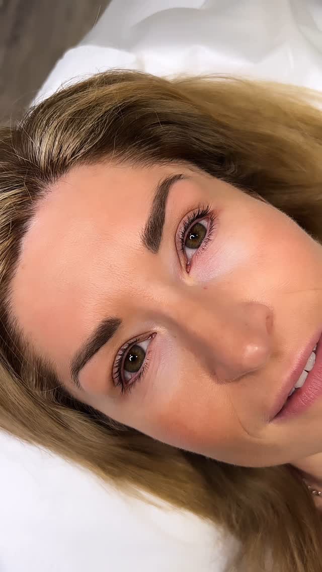 Lash Liner 🖤 healed after first session. Also featuring healed powder brows 🥰