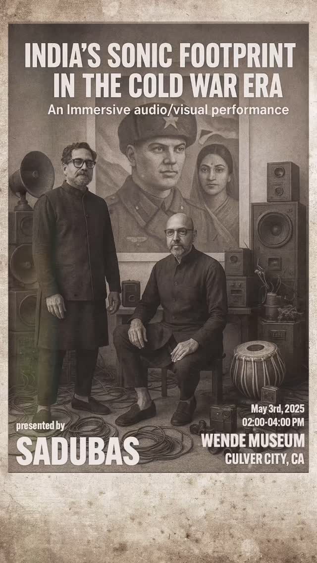 Did you know India stayed officially neutral during the Cold War? ☢️
Under India’s first Prime Minister Jawaharlal Nehru, the country helped launch the Non-Aligned Movement—a bold declaration of independence from both the U.S. and the Soviet Union. But neutrality didn’t mean silence. It meant strategy. Pressure. Surveillance. Nukes. And a sonic undercurrent pulsing through every border crossed.
On Saturday May 3, Sadubas plugs into this history with a live audiovisual experience at the Wende Museum @wendemuseum in Culver City.
Following a short talk on India’s Cold War history, nuclear ambitions, and the modern-day surveillance state, we dive into a 50-minute performance inspired by archival footage, espionage thrillers, Bollywood propaganda, and the echoes of non-alignment.
Electronics meet tabla. Beats meet history. Resistance meets rhythm. This isn’t just a performance. It’s a subcontinental soundscape shaped by spies, secrets, and South Asian stories.
Garden DJ Set by @discotchari 2 p.m.—3 p.m.
A-Frame Theater Concert by Sadubas 3 p.m.—4 p.m
FREE with RSVP at www.wendemuseum.org
Come time-travel with us. #india #coldwar #culvercity