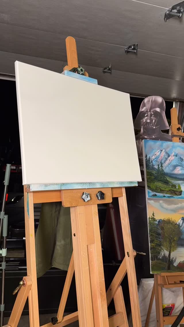 18x24 oil on canvas. I tried to change up the mountains a bit and I also tried to add more layers with distant trees. #bobross #happytrees #oilpainting #happypainter #timelapse #fyp
