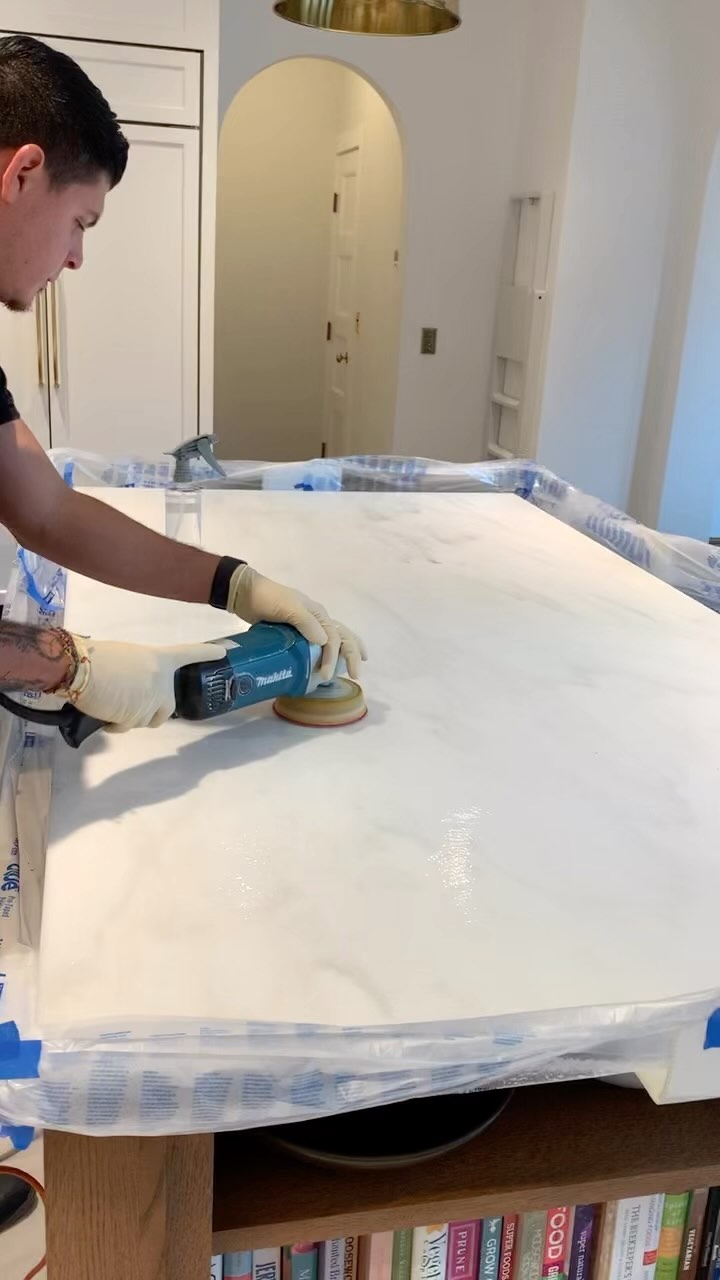 When was the last time you did maintenance on your marble shower and countertops?🤔