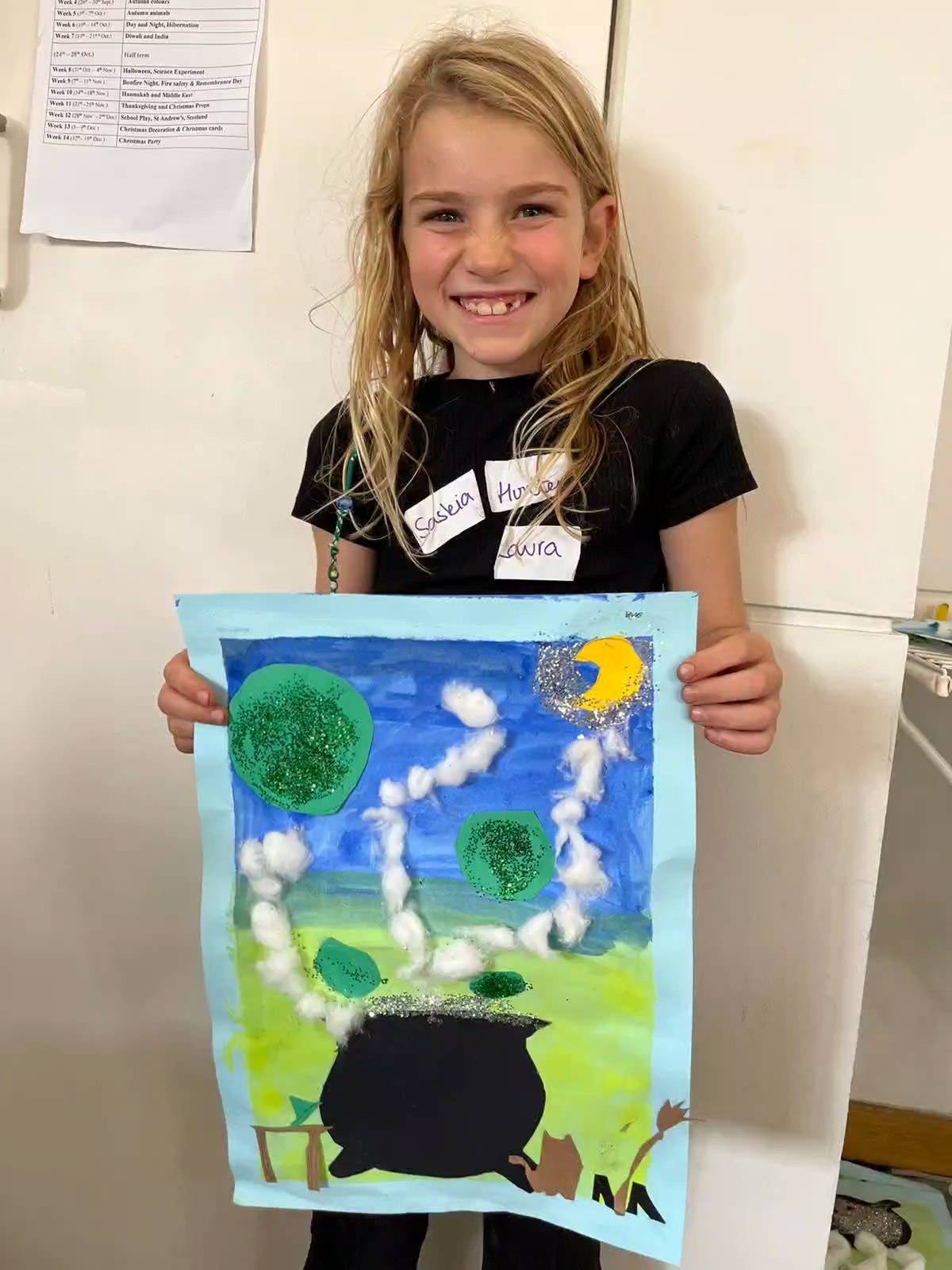 Day three and for art our playmakers made cool smokey cauldron art! 🕸️🧟🕷️