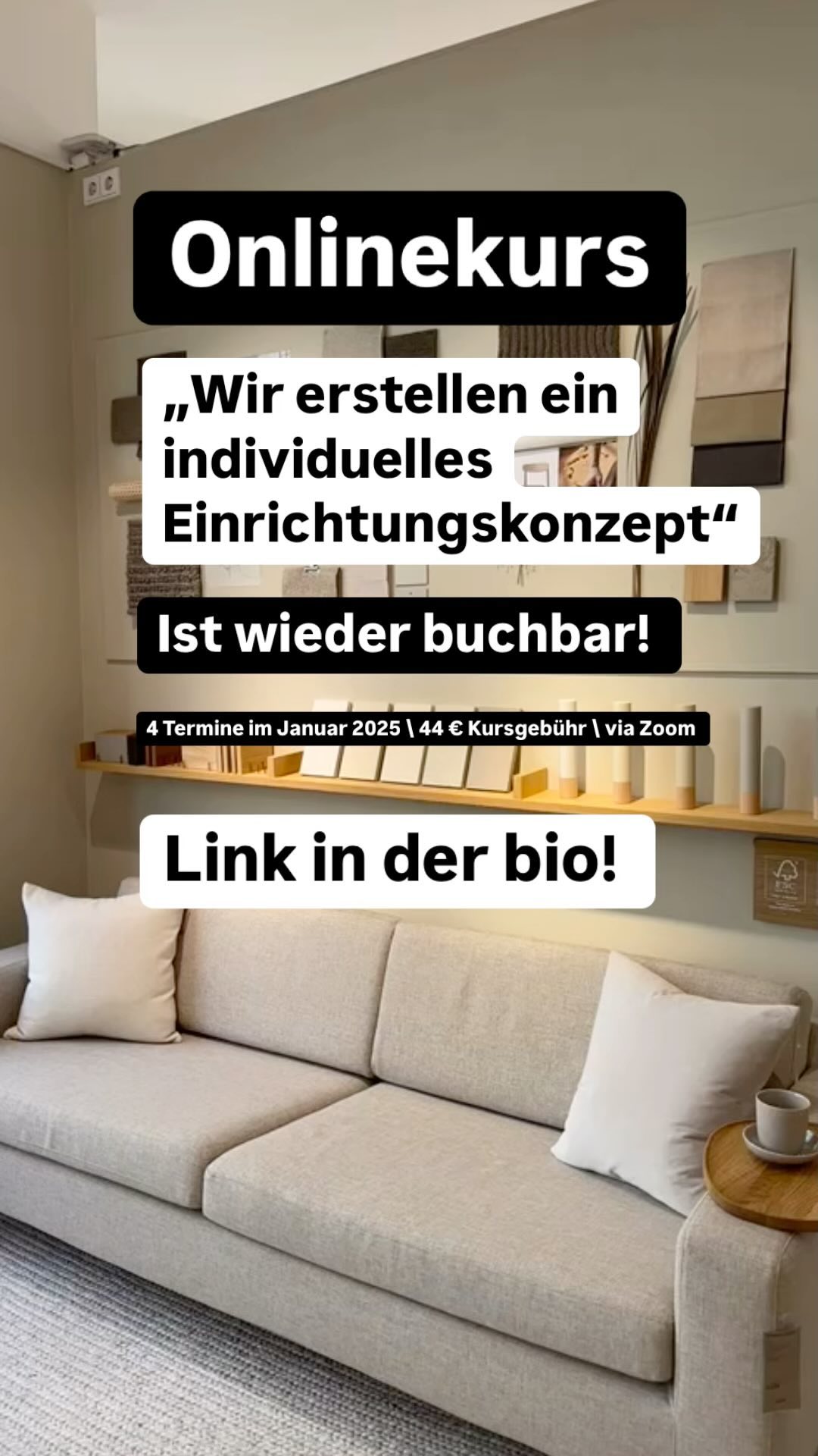 Genau richtig für alle, die jetzt ein Haus bauen, eine Wohnung renovieren, sanieren oder umgestalten möchten.
Ein Kurs voll mit wertvollem Inhalt zum Thema Innenraumgestaltung. 💪🏻
• Mit der Möglichkeit, alle Fragen rund um das Thema direkt an mich zu stellen, da ich bei jedem Termin live dabei bin.
• Wir können Einzelfälle besprechen und es kommt auch wirklich jeder dran, da die Teilnehmerzahl bewusst gering gehalten wird.
• Unschlagbarer Preis. Es gibt keinen Kurs mit so viel wertvollem Inhalt, der so günstig ist.
• Und das Beste: Ich habe einen Bachelor und einen Master in Innenarchitektur. Ich bringe euch also fundiertes Fachwissen bei, dass ihr dann ganz easy in euren Räumen umsetzen könnt.
#onlinekurs #umbauenundrenovieren #renovieren #bauherrin2025
#bauherrin #bauherrschaft #sanieren
