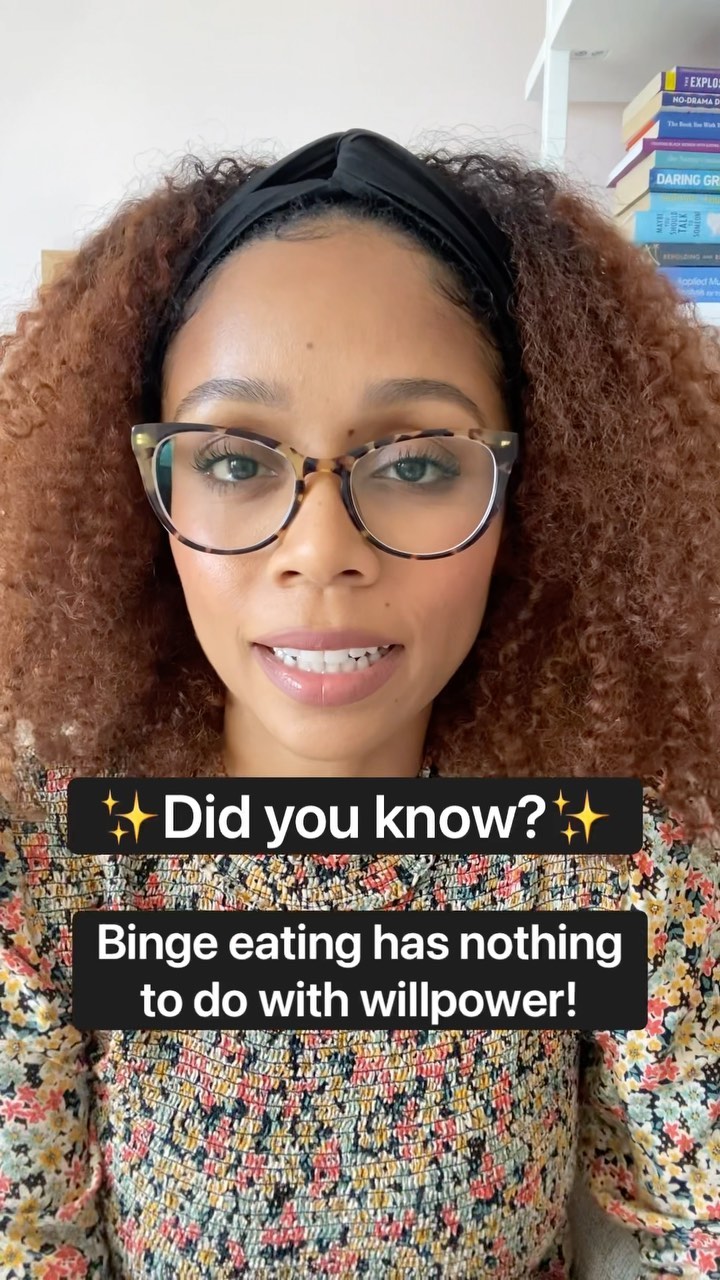 Binge eating disorder is more common than Anorexia and Bulimia combined but doesn’t get nearly as much attention. It’s also one of the rare eating disorders that impacts Black women as much, if not more, than it impacts White women. But are black women equally represented in treatment centers? Nope.
My experience has taught me that Black women don’t seek treatment because they see the binge as a sign of a character flaw and not a symptom of a medical problem. Part of this has to do with the messaging that diet culture pumps out about why their diets fail: no willpower, not enough discipline, not enough self-control. But it’s not true at all! In fact, with binge eating, it’s often caused by OVER control of food.
So, for anyone who is dealing with this or has dealt with this just know it’s not about willpower. It’s about your relationship with food and/or body and there are some research-proven strategies that can make a really big difference!
Like, Follow, and Share for more ED content!
Happy Flourishing! 🌱
#eatingdisorderrecovery #bulimia #bingeeating #eatingdisorderawareness #bodypositivity #beautystandards #mentalhealth #blackisbeautiful #lovetheskinyourein
#blackhistorymonth