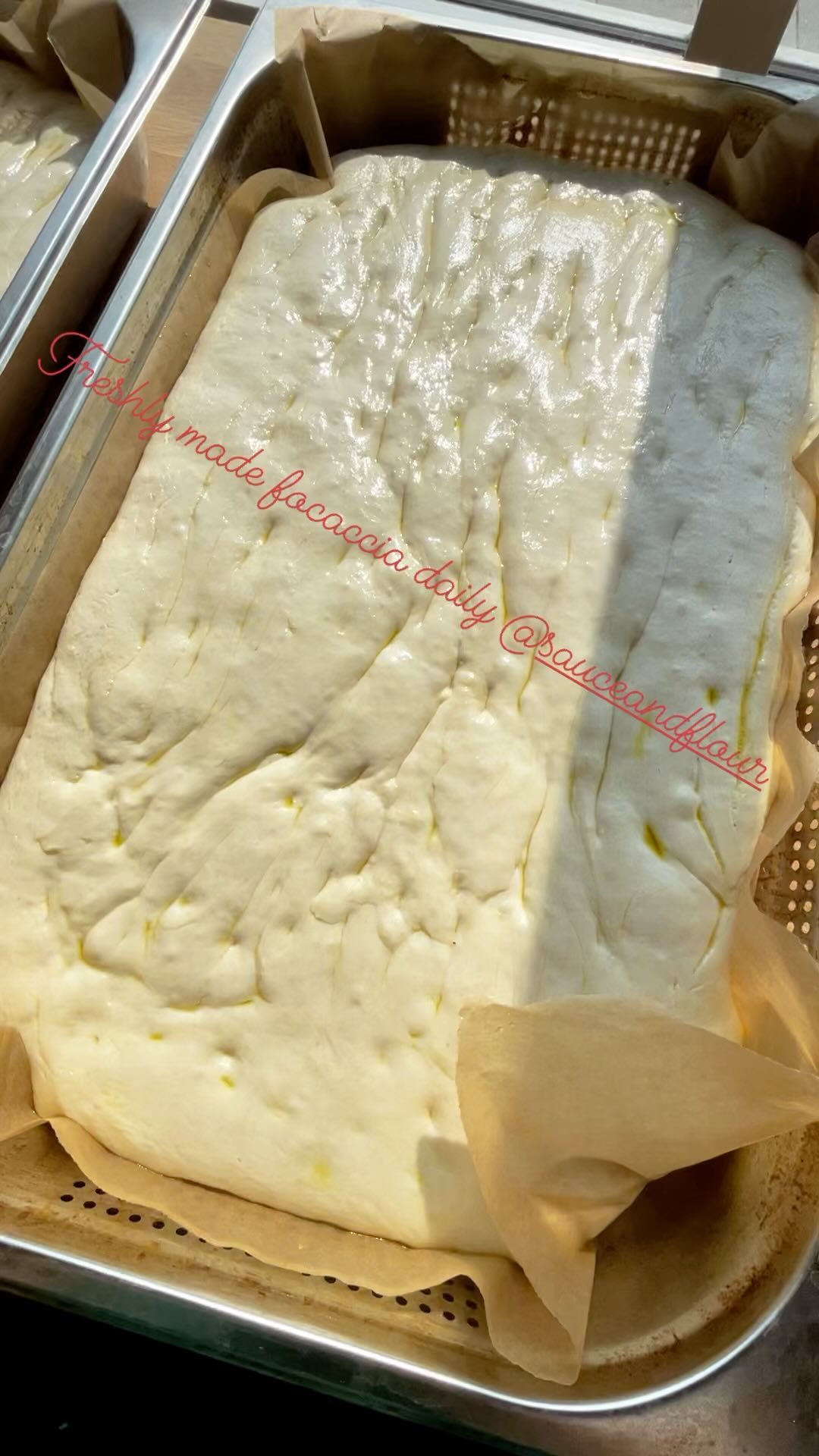 Freshly baked focaccia @sauceandflour