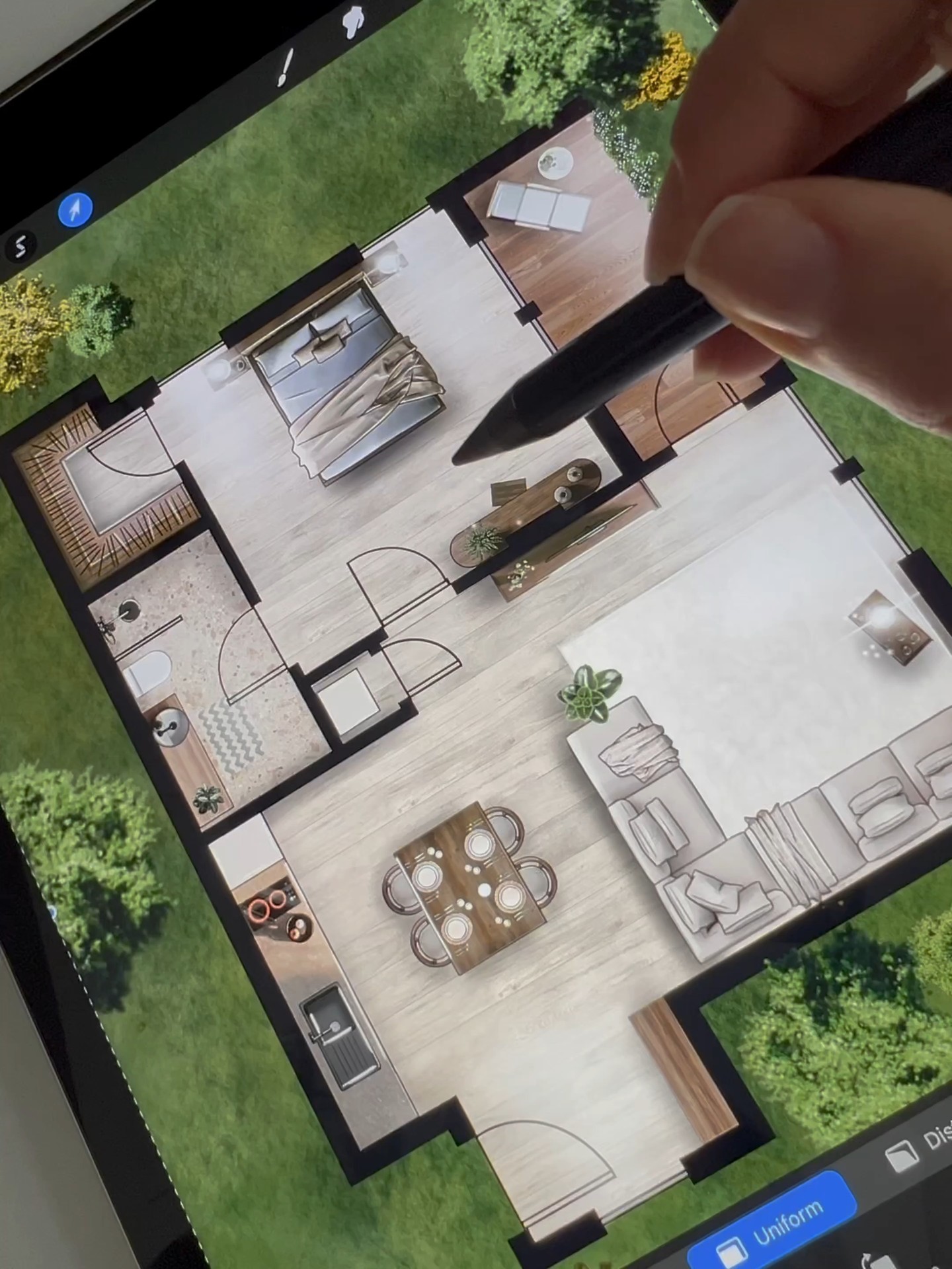 Sneak a peek into the process. 🖊️
Before a space comes to life, it starts with an illustration-like conceptual drawing - capturing the essence, flow, and atmosphere. This step bridges imagination and reality, laying the foundation for a well-designed space. ✨
#designprocess #materialenkeuze #digital_art #interiordesign #gezondeleefruimte #visualisatie #ontwerpprocess #digitaldrawing #balansindesign #designinspiratie #interieurtips #illustration #floorplans #sketch #interieurdesign #landscape #ruimtelijkontwerp #digitalart #handdrawnrendering #procreateart #stijlvolwonen #creatieveruimtes #praktischontwerp #2dlayout #doordachtdesign #design #designer #outdoorliving