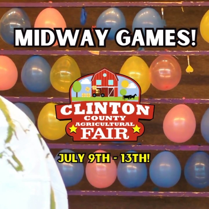 Get ready for some fun! The Clinton County Fair is coming to town July 9th - 13th!
Enjoy all your favorite fair foods 🍔, carnival rides 🎡, exciting exhibits, and live entertainment 🎤. There’s something for everyone at the Clinton County Fair!
Don’t miss out on the midway games! Test your skills and win awesome prizes.
#clintoncountyfair #fun #community #family #summer #fairfood #carnivalrides #exhibits #entertainment #midwaygames