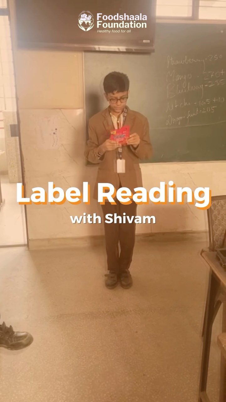 Watch this video of our student where he reads the label from a flavoured snack.
Our enthusiastic kids are on a mission to decode the ingredients of such packaged food. With curiosity as their guide, they uncover the hidden truths behind the flashy packaging, shedding light on the unhealthy additives and excess sugars and trans fats lurking within. Through their insightful discoveries, they’re not just reading labels; they’re igniting a movement for healthier choices and empowering their communities to make informed decisions about the foods we consume.
Join us in this journey of education, awareness, and transformation!
#Foodshaala #LabelReading #HealthyHabits #Empowerment #CommunityImpact”