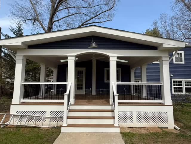 New backyard party porch ready for the summer! #partyporch #residentialdesign #porchesofinstagram #backyard