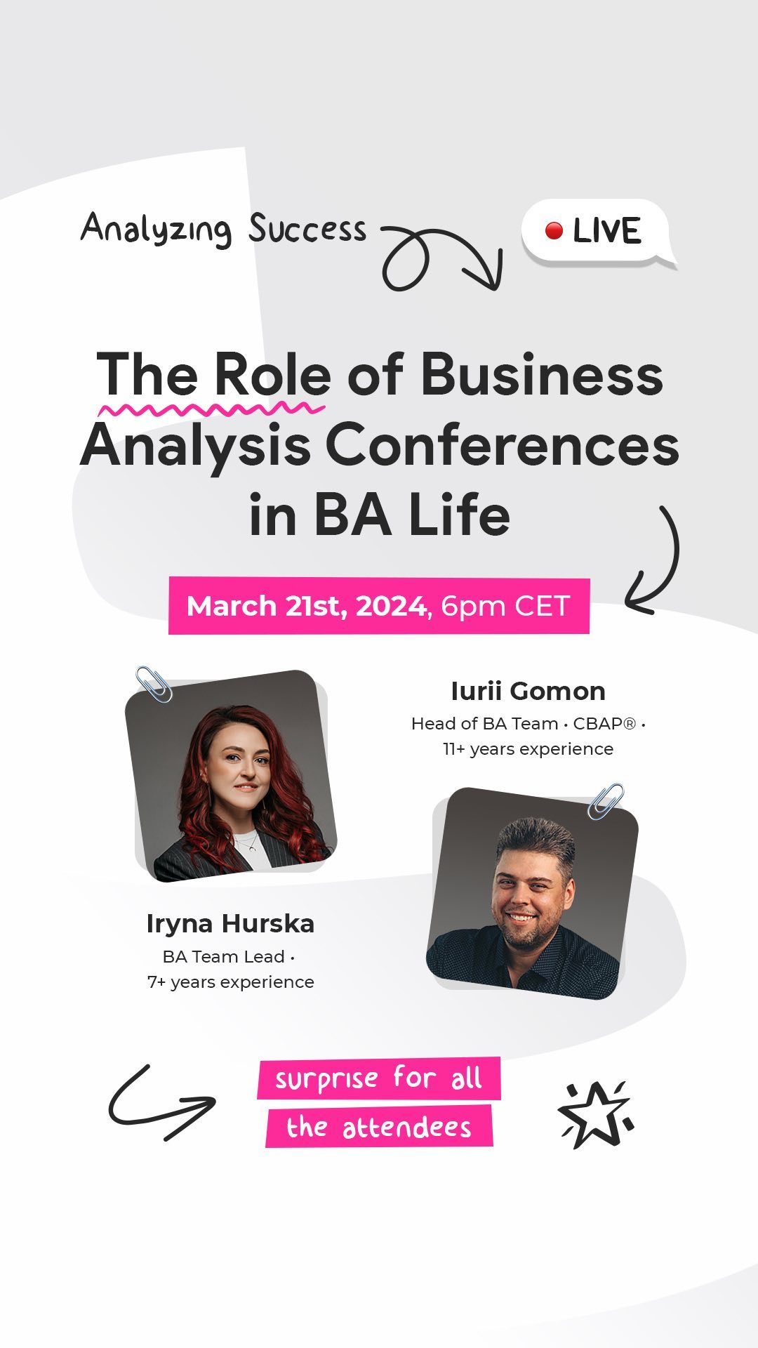 Please enjoy our Live Interview with @passionate.ba 🏆✨
“Analyzing Success: The Role of Business Analysis Conferences in BA Life”
If you want to get a 20% discount for EU BA-Day Conference 2024 (ba-day.com), comment on this post with the word: “PROMO” 🙌🏻
#businessanalysis #businessanalyst #baconference #tipsforbusiness #advice #bacareers #bacareer #bacareerguru #bacareerpath #bacareerdevelopment