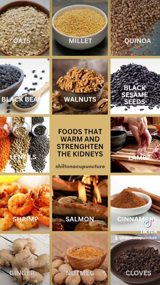 In Traditional Chinese Medicine (TCM), Winter is associated with the Water element and is known as the time of the Kidneys.
Foods that warm and strengthen the Kidneys include oats, millet, quinoa, black beans, walnuts, black sesame seeds, lentils, lamb, salmon, and shrimp. Spices like cinnamon, nutmeg, clover, and ginger also help to warm the body. π
#hiltonacupuncture #acupuncture #TCM #winter #healthylifestyle #healthtips #tcmlivingwell #tcmnutrition #warmfood #acupunctureworks