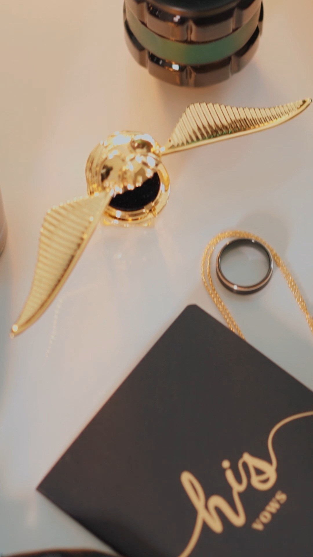 Captured the magic of love with a Harry Potter twist featuring the Golden Snitch at our latest wedding! 💍⚡️
#wizardingwedding #goldensnitchring #goldensnitch #acciolove #dumbledoreapproved #weddingIdeas #weddingInspiration #groom #bride #wedding #weddingday #cinematicwedding #weddingvideography #weddingvideographer #weddingrings #melbourne #happilyeverafter