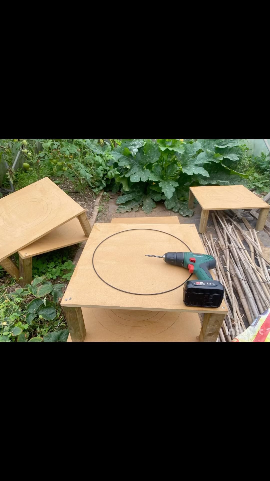 Last week I took a dive into the world of willow lampshade making with my ongoing Tues eve students. We’ve been exploring side weaves for the previous 5 evenings, (I’ll share a post on their lovely work there shortly too) and felt that lampshade making made a great opportunity to continue this exploration of side weaves with the focus this time on positive and negative spaces that different weaves offer, ie where the light will shine!
It feels very exciting to see this project get off the ground not least as it involved a fair amount of prep to upscale my one jig to 6 !
This first session saw me teaching Irish weave, zig zag weave and some packing techniques as their lampshades began to grow.
If anyone has been thinking of making a similar jig and feels a bit daunted, I was delighted to find B&Q will cut wood up that you purchase. so a giant sheet of mdf, that would never have fitted in my car ,became six sheets of 50cm square mdf in the blink of an eye on their huge machine. All that remained then was for me to saw up the legs, screw in place and do some maths to work it the best number of holes per lampshade hoop size. Maths complete I marked out the spacing for each hoop size and did (a lot!) of drilling!! Final coat of varnish to seal the mdf and these jugs will be good for all sorts of projects , not just the shades ! 😀
#makingspacetomake #basketmaker #basketmaking #handmade #willowartist #willowlampshades