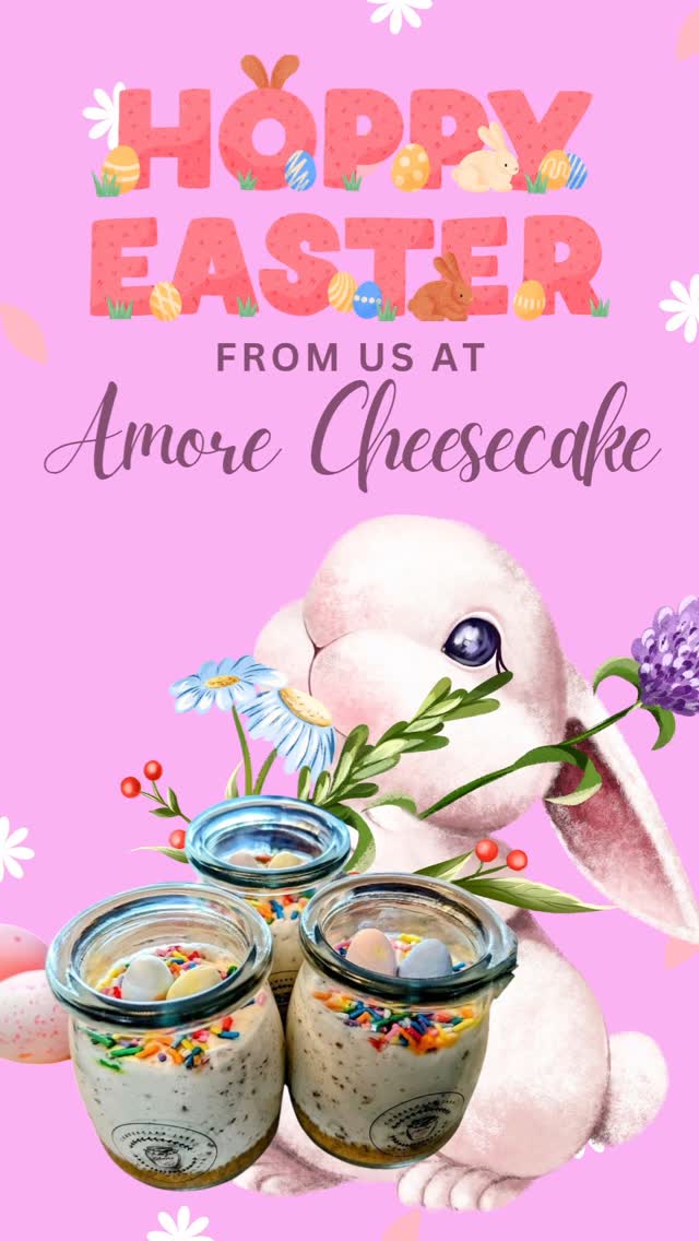 Hoppy Easter from all of us at Amore Cheesecake!
May your day be filled with love, laughter, and something sweet—like our Mini Egg Cheesecake jars!
Bright, bold, and made with amore… because every bunny deserves a treat today.
#HappyEaster #AmoreCheesecake #MadeWithAmore #MiniEggCheesecake #EasterDessert #SweetEaster #CheesecakeLovers #SpringSweets #CanadianBakery #DessertInAJar #LuxuryDesserts #SupportLocalBusiness
