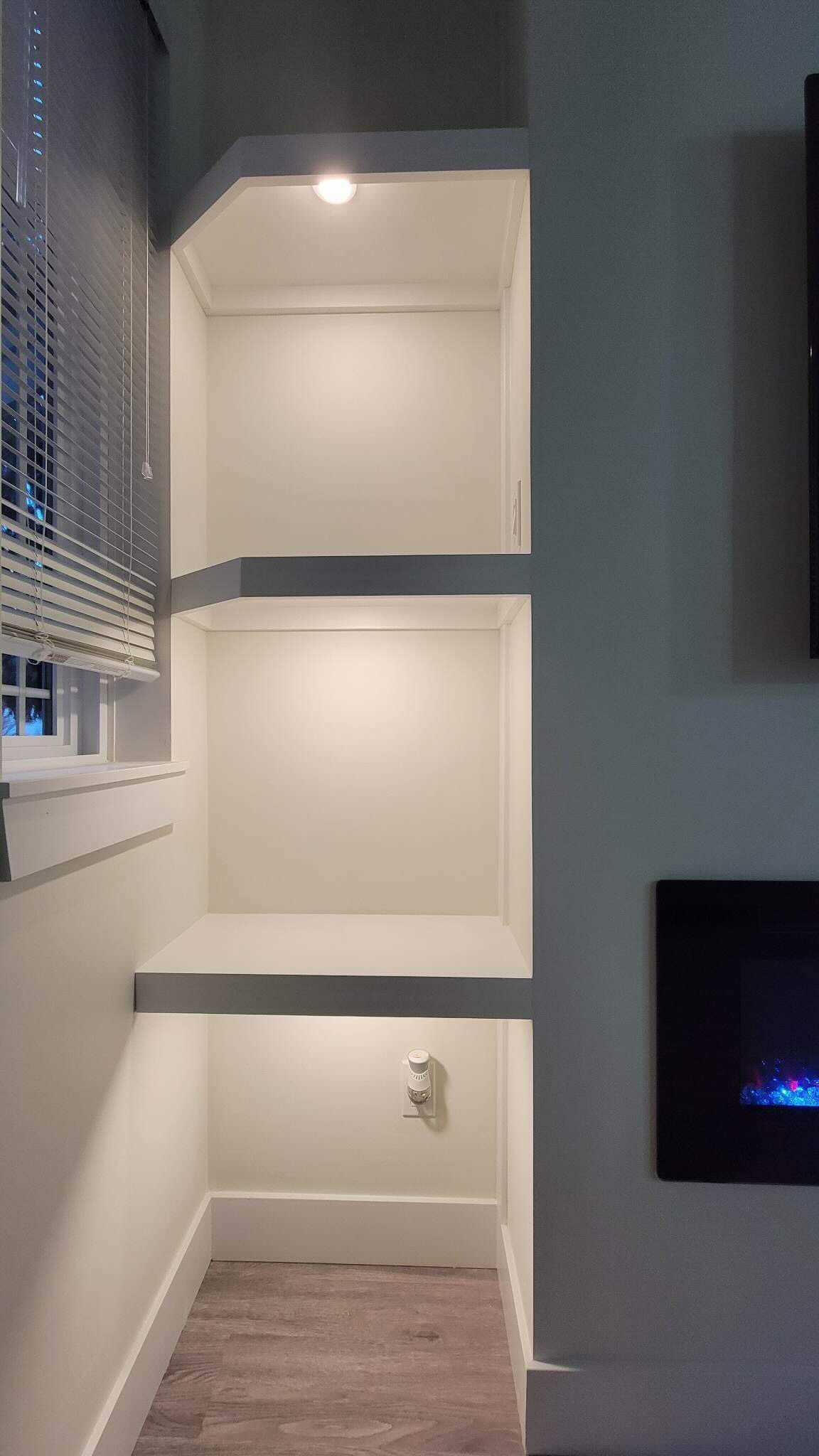 Watch us build these custom shelves for this fireplace project we completed. 👌
#fireplaceproject #electricfireplaceideas #electricfireplaces #homeimprovementprojects #homeprojects #homerenovations #residentialrenovation #constructionbusiness #residentialcontractor #customshelves #custombuild #floatingshelvesdecor #floatingshelveswood #floatingshelves