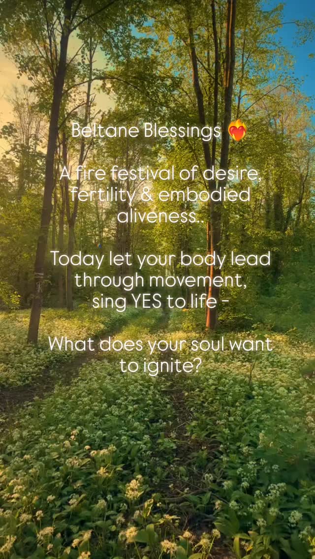 Celebrate today with a Super Simple ritual:
☀️Light a candle
(or sit with the sun on your skin, it is super sunny here in the UK),
🍵Make a yummy hot drink
(I have a ceremonial cacao),
🪻Collect some flowers if you can,
♀️place one hand on your heart, the other on your womb.
Take 3 deep breaths.
Whisper this aloud:
“I honour the fire within me.
I welcome in clarity, connection & celebration" (or use your own intentions)
This is a time of love, sexuality, purification & renewal. Give gratitude to the earth, to spirit, to community, to life.
Let your body guide you -maybe you stretch, sway or dance your joy, pleasure, sensuality, along with releasing what doesn't serve you.
This is your fire. Not a fire that burns you out. But one that lights you up from within.
Comment JOURNEY and I’ll send you a gift to help your energy today 🌹
With love, always.
Claire
❤️🔥