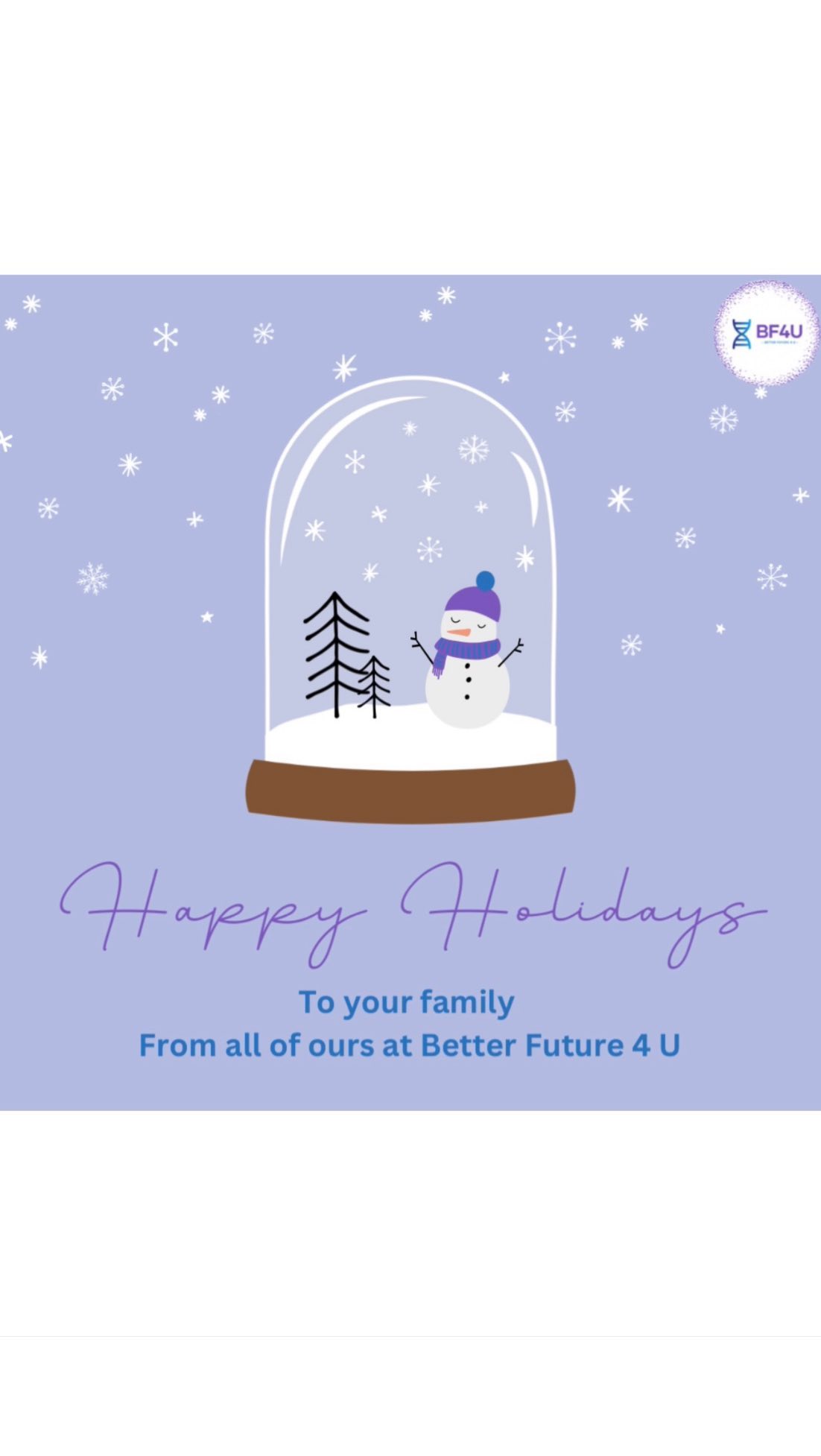 Grateful for the generosity that brightened our year! 💜 Wishing our incredible HNRNPU families as well as our generous donors health, happiness, and endless joy. Your support is the greatest gift of all.
Bit.ly/Bf4U
.
.
.
#Grateful #BetterFuture4U #HNRNPU #SupportRare #RareDisease #RareGenetics #HNRNPUresearch #BF4U #SeasonOfThanks #JoyfulGiving #Gratitude #HappyHolidays